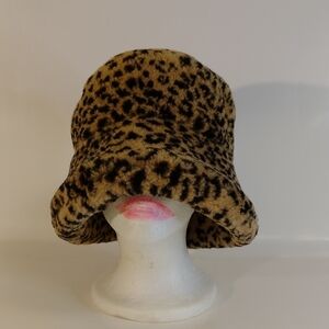 Preston & York Animal Print Faux Fur Bucket Hat